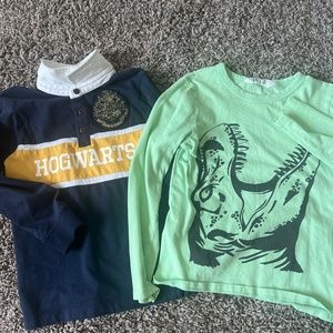 H&M boys long sleeve Dino Harry Potter t shirts tees